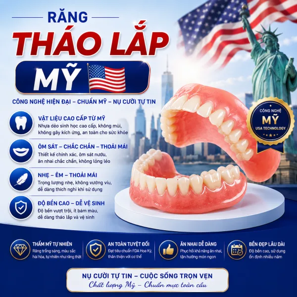 Răng tháo lắp Răng TL Mỹ — Nha khoa Thanh Tâm